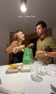 Bruna Gomes e Bernardo Sousa na casa nova