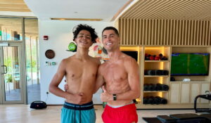 Cristiano Ronaldo com o filho
